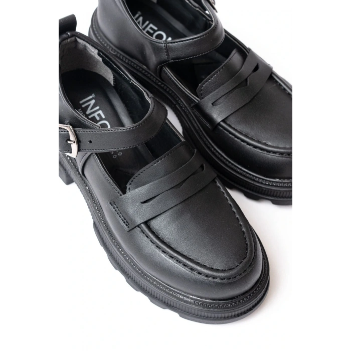 745-771 Siyah Kadın Günlük Yüksek Tabanlı Loafer Ayakkabı