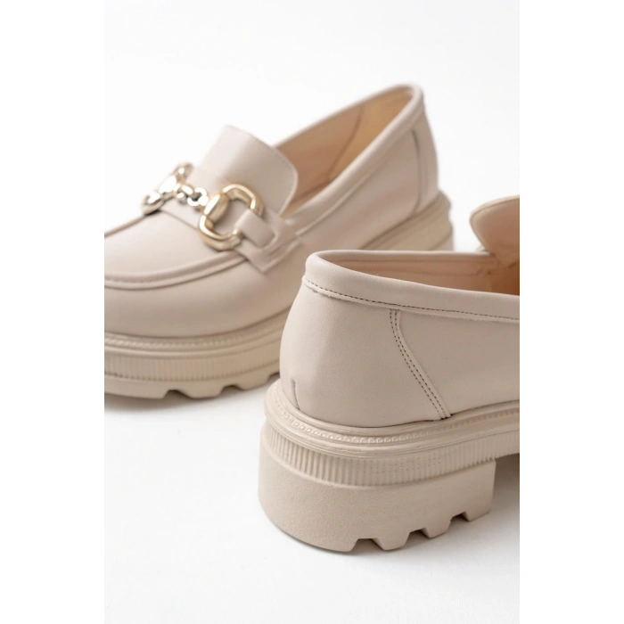 745-773 Bej Günlük Yüksek Tabanlı Loafer Ayakkabı