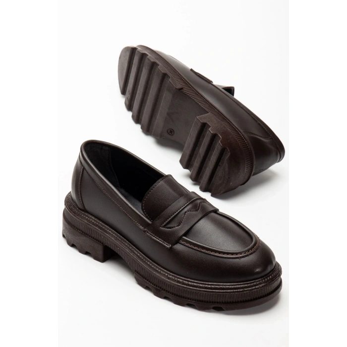 746-759 Kahve Günlük Yüksek Tabanlı Loafer Ayakkabı