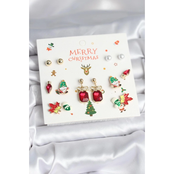 8 Çift Yılbaşı Temalı Kadın Küpe