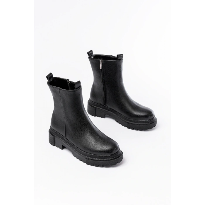 812-2012 Siyah Luna Fermuarlı Günlük Kadın Bot