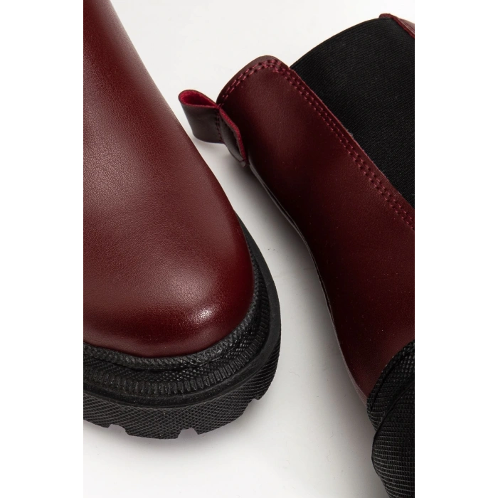 812-2137 Bordo Lastikli Günlük Kadın Bot