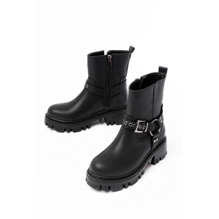 868-2015 Siyah Fermuarlı Günlük Kadın Bot
