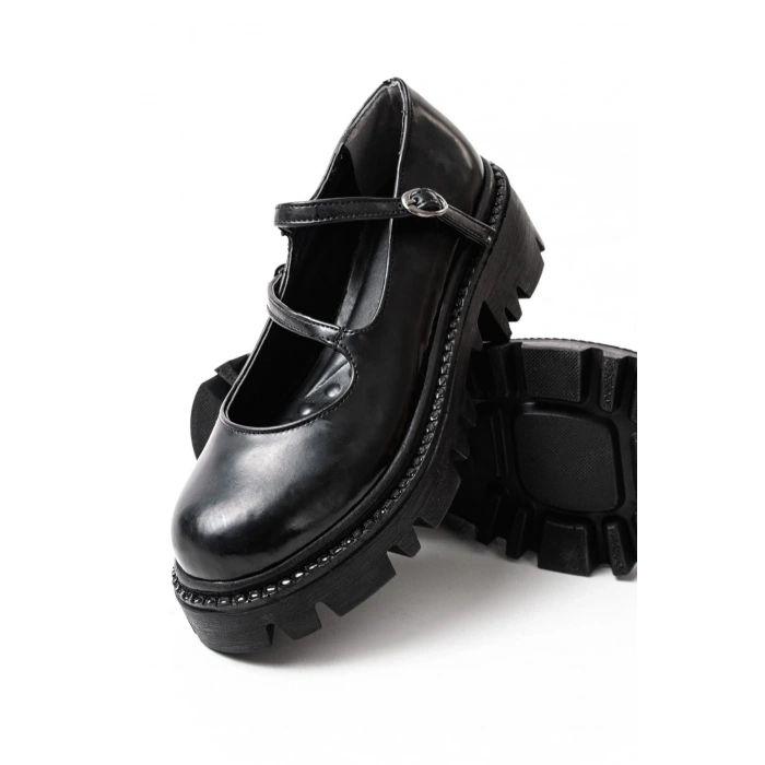 868-756 Siyah Rugan Günlük Yüksek Tabanlı Loafer Ayakkabı