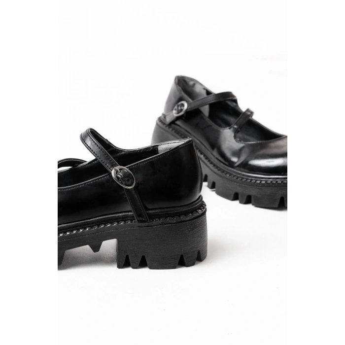 868-756 Siyah Rugan Günlük Yüksek Tabanlı Loafer Ayakkabı