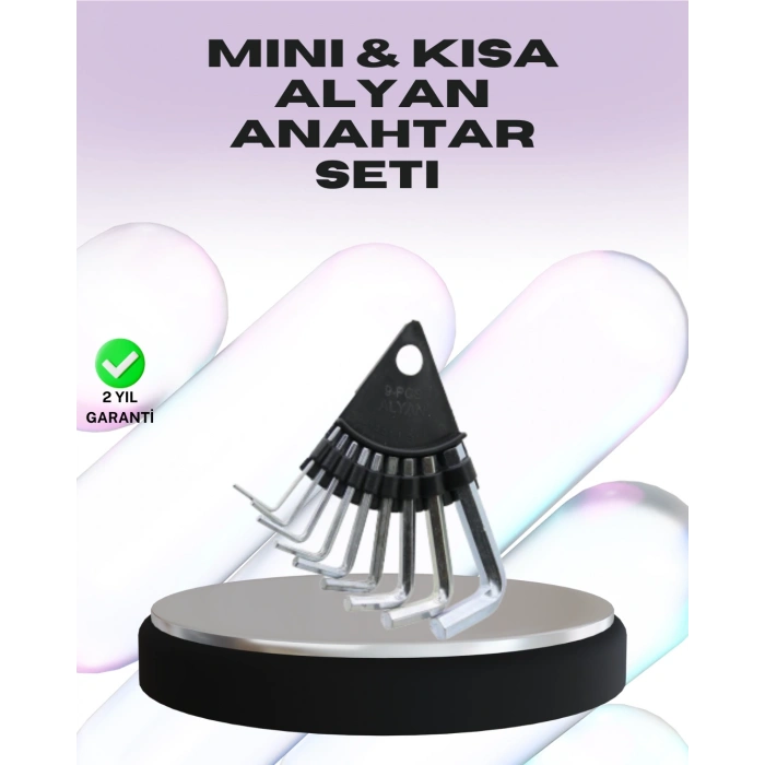 9 Parça Alyan Anahtar Seti Farklı Metrik Ölçü Pratik Taşıma