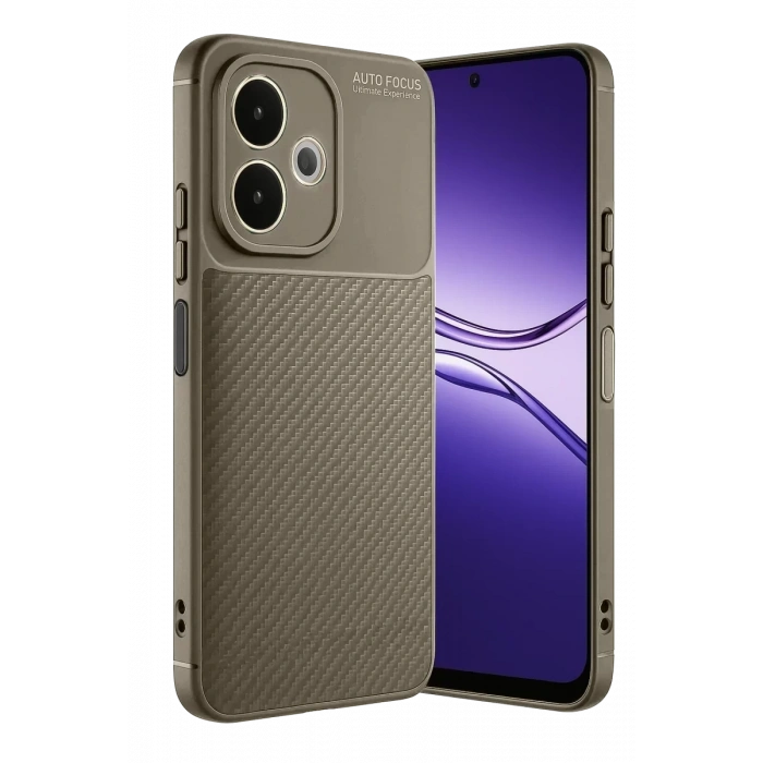 A5 Pro 4G Kılıf Auto Focus Karbon Kapak - Kahverengi