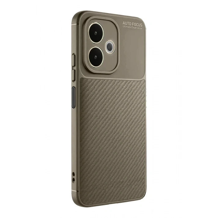 A5 Pro 4G Kılıf Auto Focus Karbon Kapak - Kahverengi