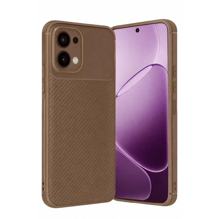 A6 Pro 4G Auto Focus Karbon Kapak - Kahverengi