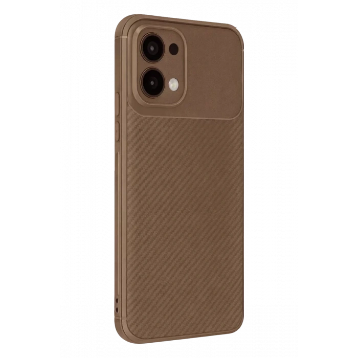A6 Pro 4G Auto Focus Karbon Kapak - Kahverengi