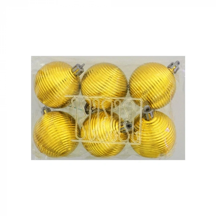 Ağaç Süsleme Topları 6lı - 5cm - Mavi Hasır