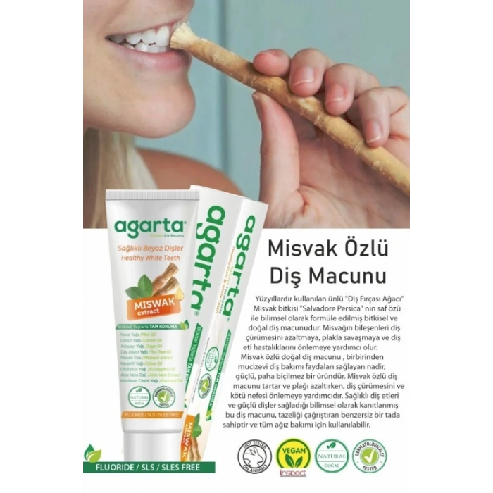 Agarta Doğal Misvak Özlü Diş Macunu 100 ml