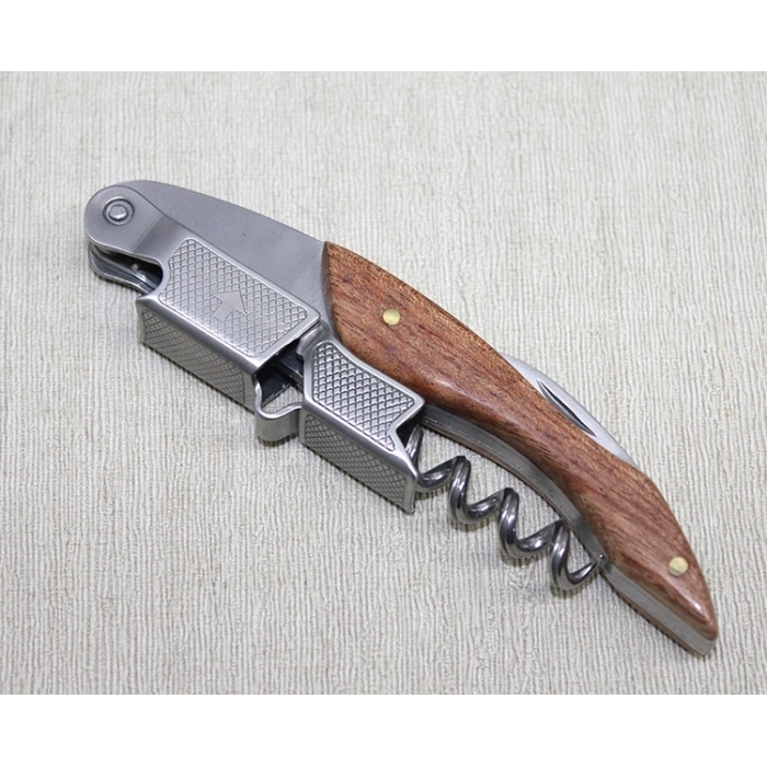 Ahşap Paslanmaz Çelik Tirbuşon Açacak