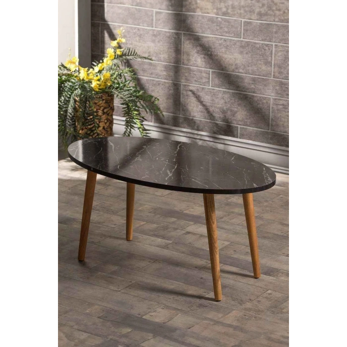 Ahşap Torna Elips Orta Sehpa