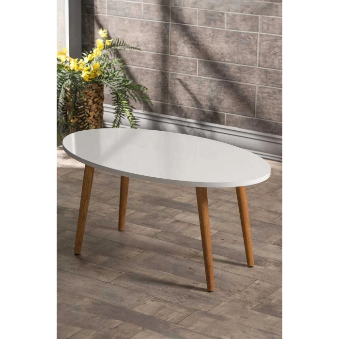 Ahşap Torna Elips Orta Sehpa