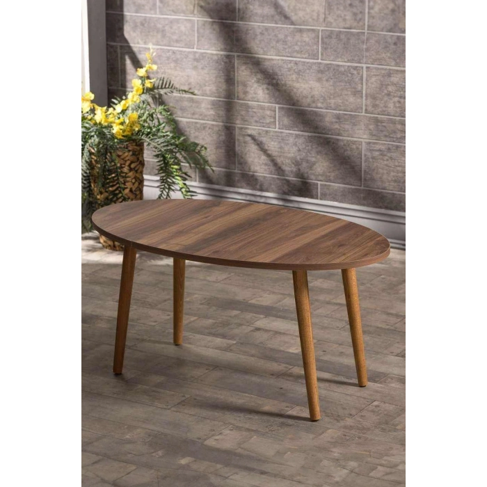 Ahşap Torna Elips Orta Sehpa