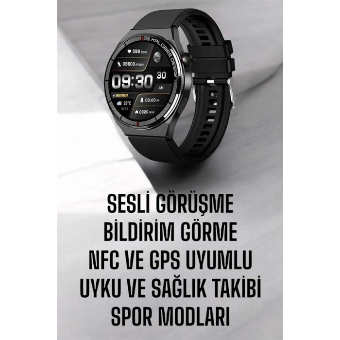 Akıllı Saat Nabız Sensörlü Bildirim Görebilen Spor Modları GPS Takibi