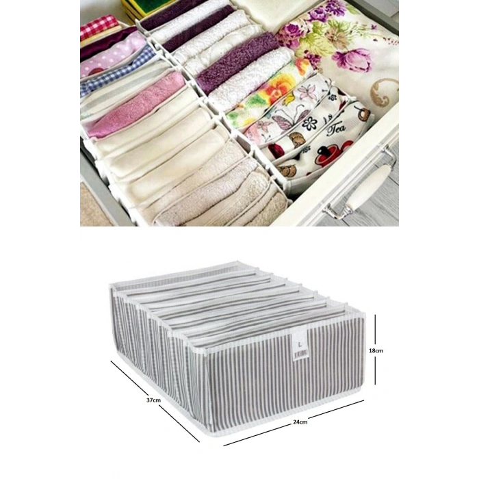 Akordiyon Çekmece  Düzenleyici Organizer 8 Gözlü L Beden Çorap Çamaşır Havlu Düzenleyici