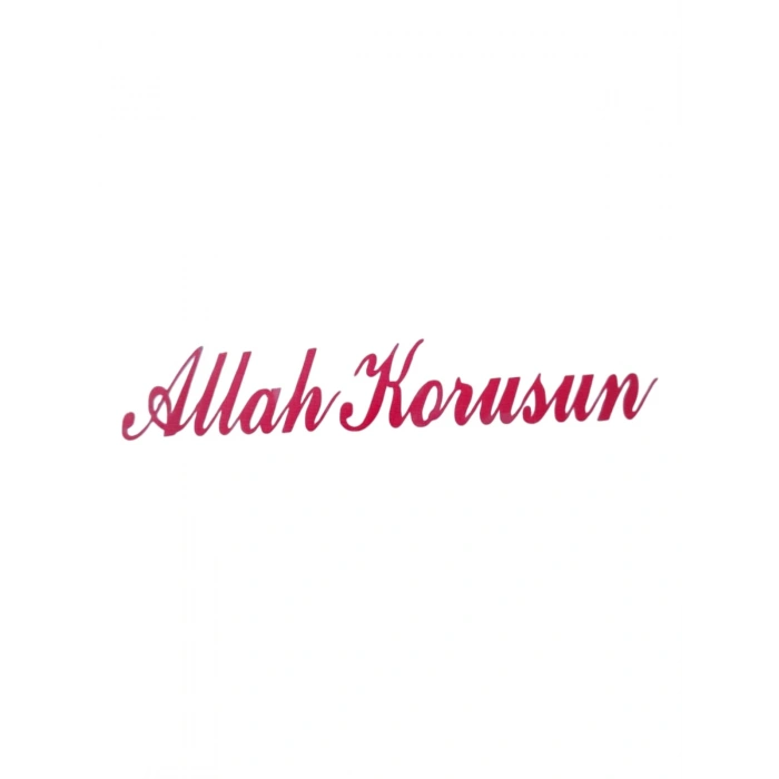 Allah Korusun Yazılı Oto Sticker Kırmızı 14x3cm
