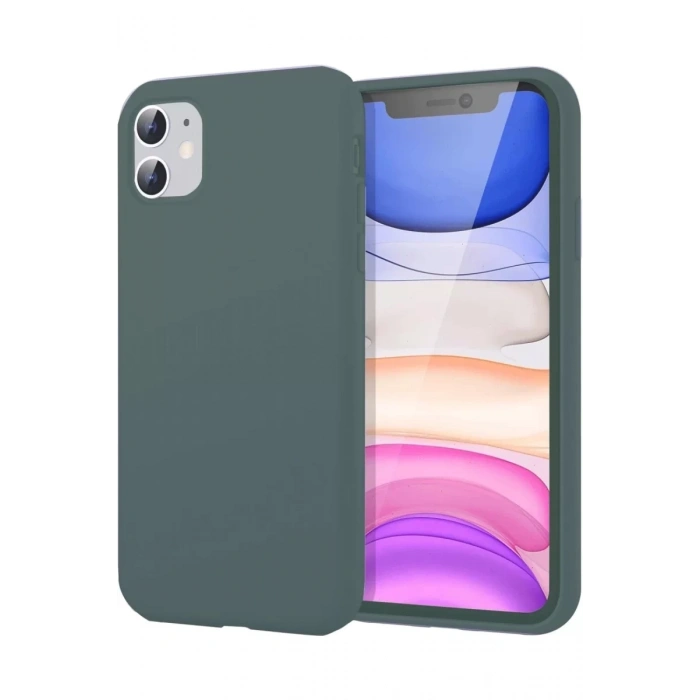 Apple iPhone 11 Kılıf First Silikon - Koyu Yeşil