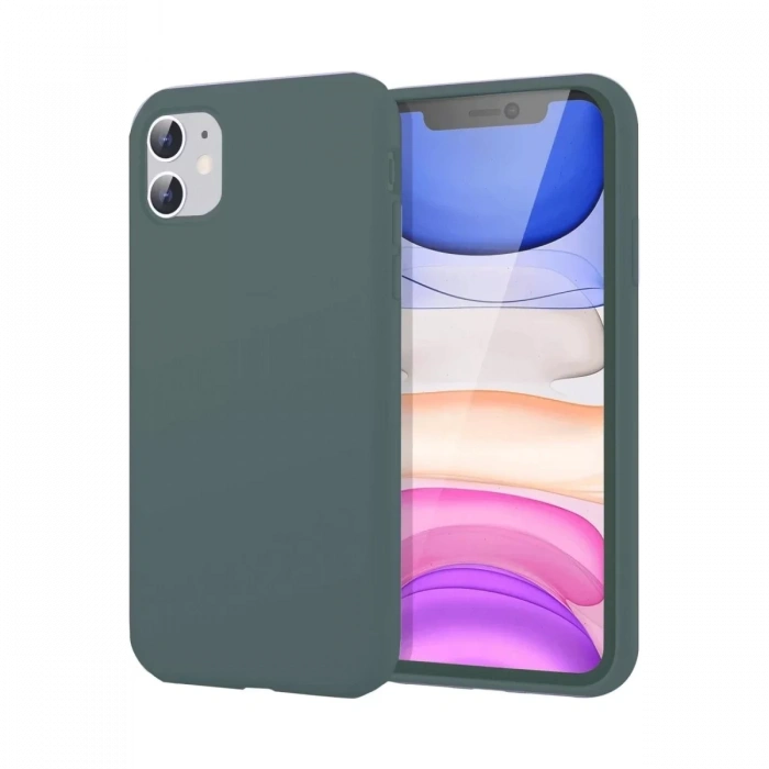 Apple iPhone 11 Kılıf First Silikon - Koyu Yeşil