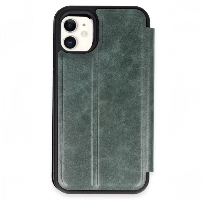 Apple iPhone 11 Kılıf Flip Cover - Koyu Yeşil
