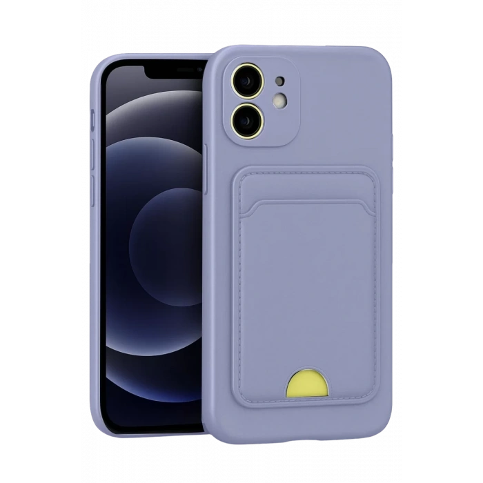 Apple iPhone 11 Kılıf Kelvin Kartvizitli Silikon - Lila