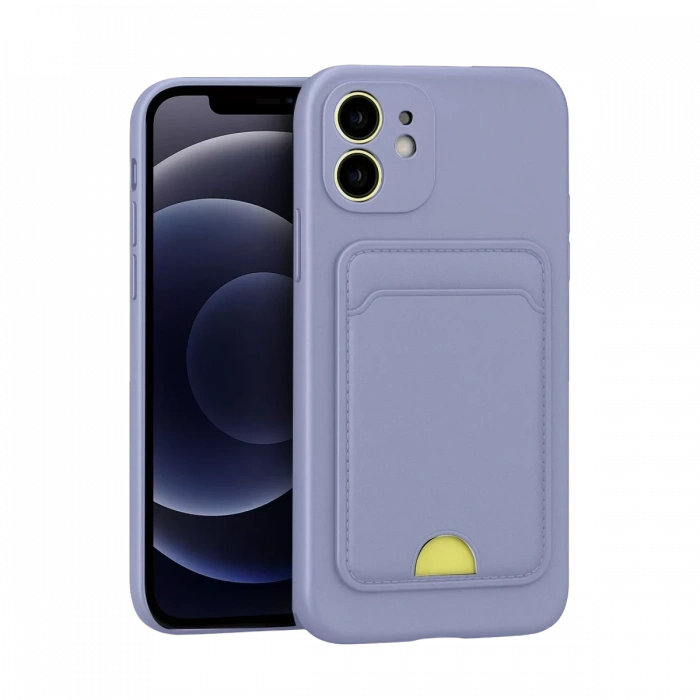 Apple iPhone 11 Kılıf Kelvin Kartvizitli Silikon - Lila
