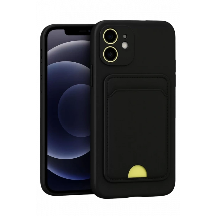 Apple iPhone 11 Kılıf Kelvin Kartvizitli Silikon - Siyah