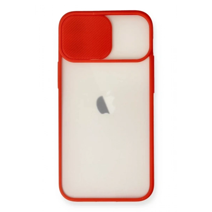 Apple iPhone 11 Kılıf Palm Buzlu Kamera Sürgülü Silikon - Kırmızı