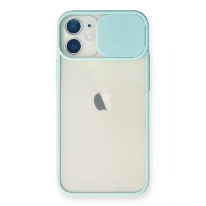 Apple iPhone 11 Kılıf Palm Buzlu Kamera Sürgülü Silikon - Turkuaz