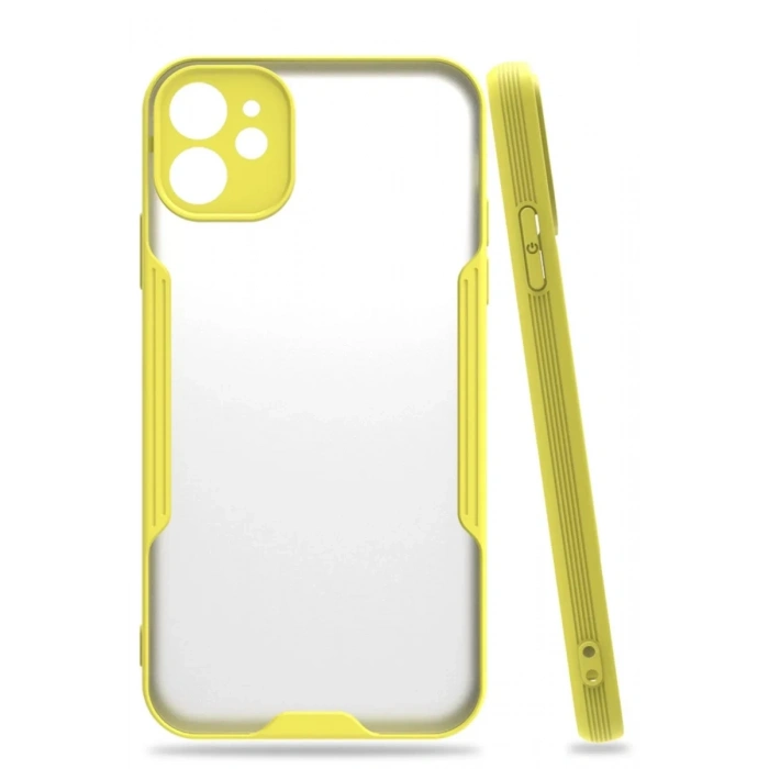 Apple iPhone 11 Kılıf Platin Silikon - Sarı