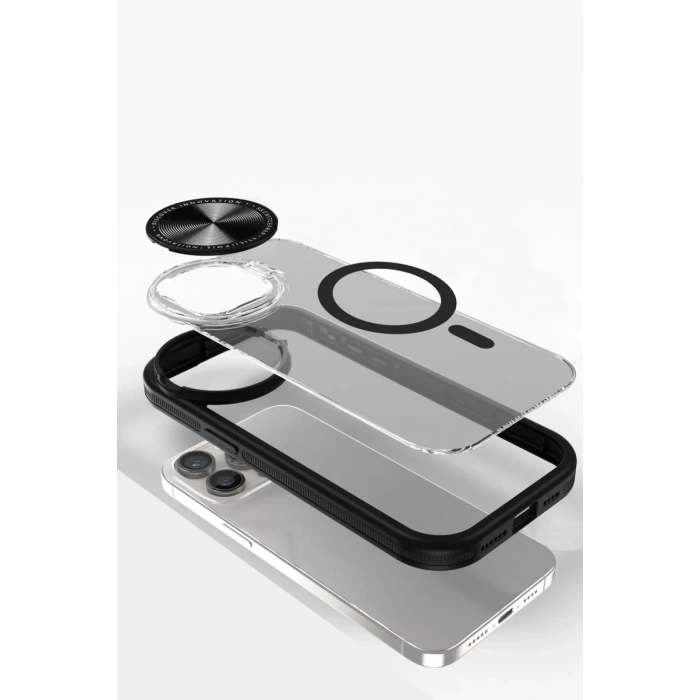 Apple iPhone 11 Kılıf Teleskop Lens Magsafe Silikon Kapak - Siyah
