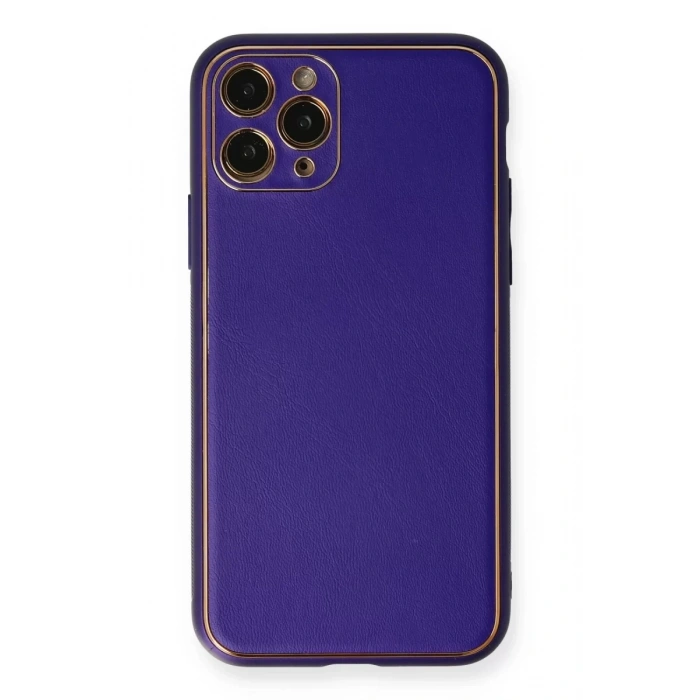 Apple iPhone 11 Pro Kılıf Coco Deri Silikon Kapak - Mor