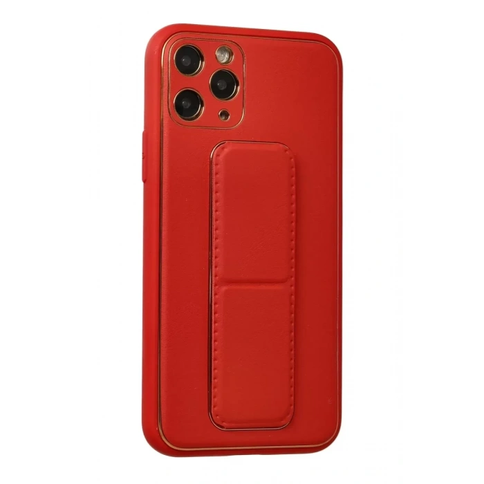 Apple iPhone 11 Pro Kılıf Coco Deri Standlı Kapak - Kırmızı