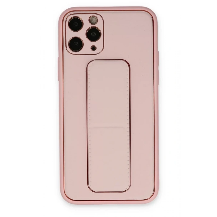 Apple iPhone 11 Pro Kılıf Coco Deri Standlı Kapak - Pembe