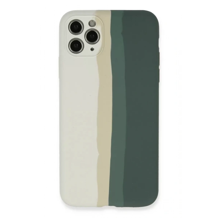 Apple iPhone 11 Pro Kılıf Ebruli Lansman Silikon - Beyaz-Gri