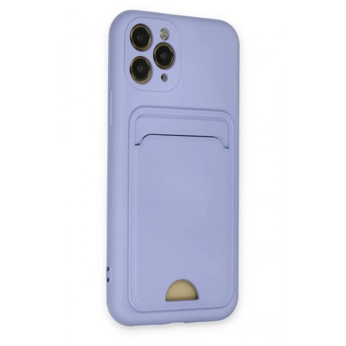 Apple iPhone 11 Pro Kılıf Kelvin Kartvizitli Silikon - Lila