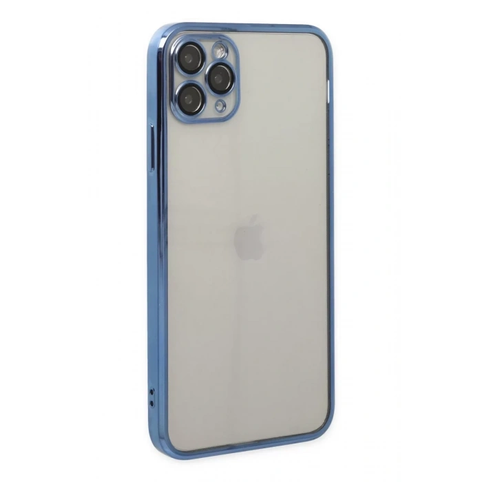 Apple iPhone 11 Pro Kılıf Lensli Silikon - Açık Mavi