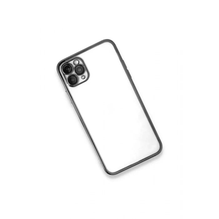 Apple iPhone 11 Pro Kılıf Lensli Silikon - Gümüş