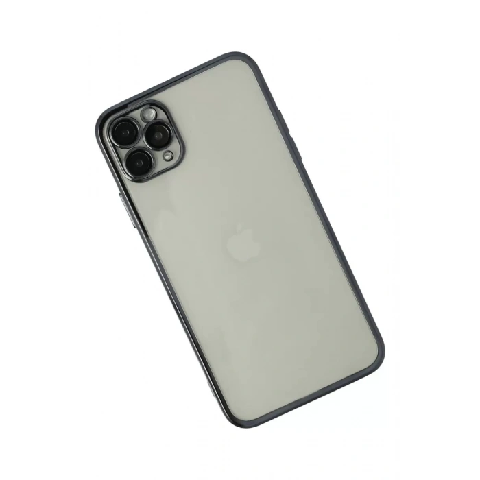 Apple iPhone 11 Pro Kılıf Lensli Silikon - Siyah
