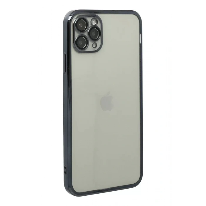 Apple iPhone 11 Pro Kılıf Lensli Silikon - Siyah
