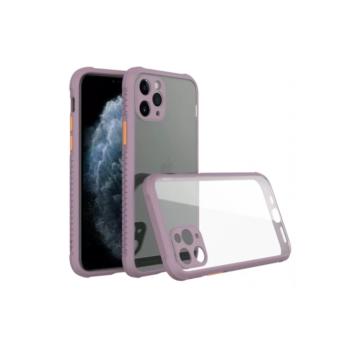 Apple iPhone 11 Pro Kılıf Miami Şeffaf Silikon - Açık Mor