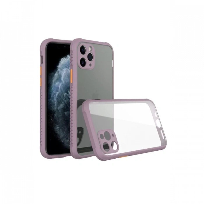 Apple iPhone 11 Pro Kılıf Miami Şeffaf Silikon - Açık Mor