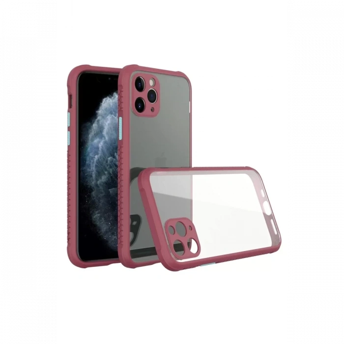 Apple iPhone 11 Pro Kılıf Miami Şeffaf Silikon - Fuşya
