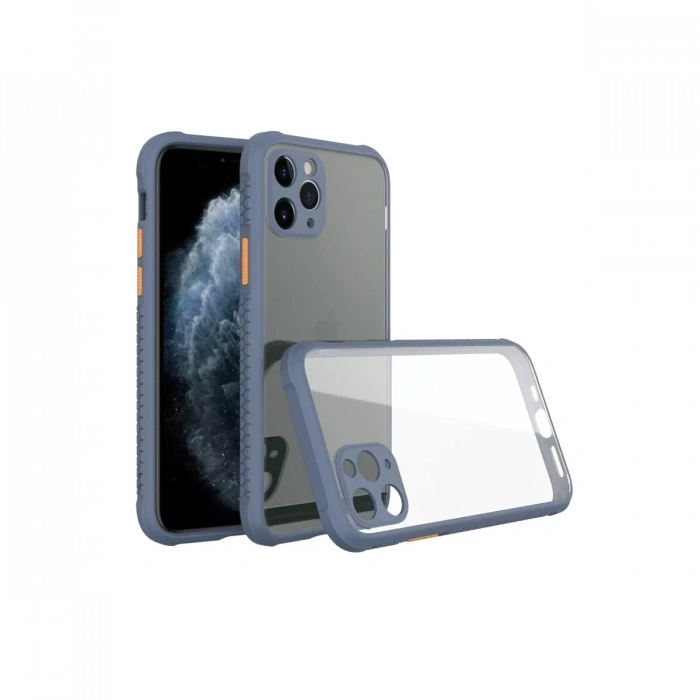 Apple iPhone 11 Pro Kılıf Miami Şeffaf Silikon - Gri