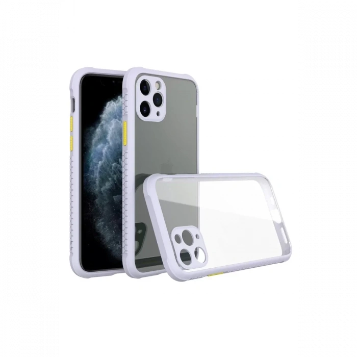 Apple iPhone 11 Pro Kılıf Miami Şeffaf Silikon - Lila