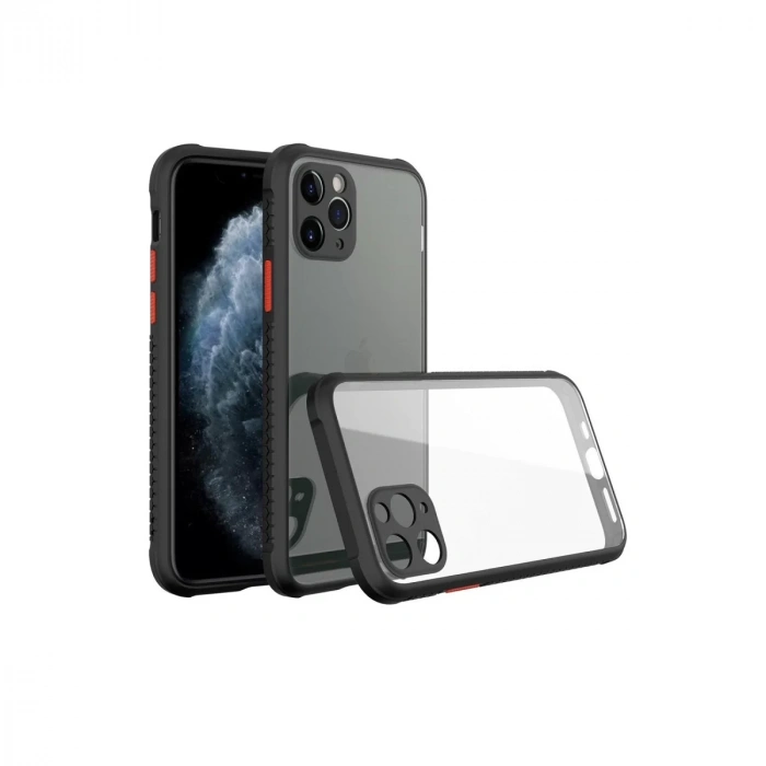 Apple iPhone 11 Pro Kılıf Miami Şeffaf Silikon - Siyah