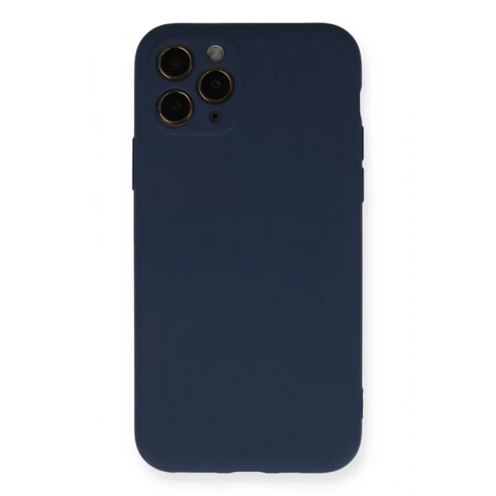 Apple iPhone 11 Pro Kılıf Nano içi Kadife Silikon - Lacivert