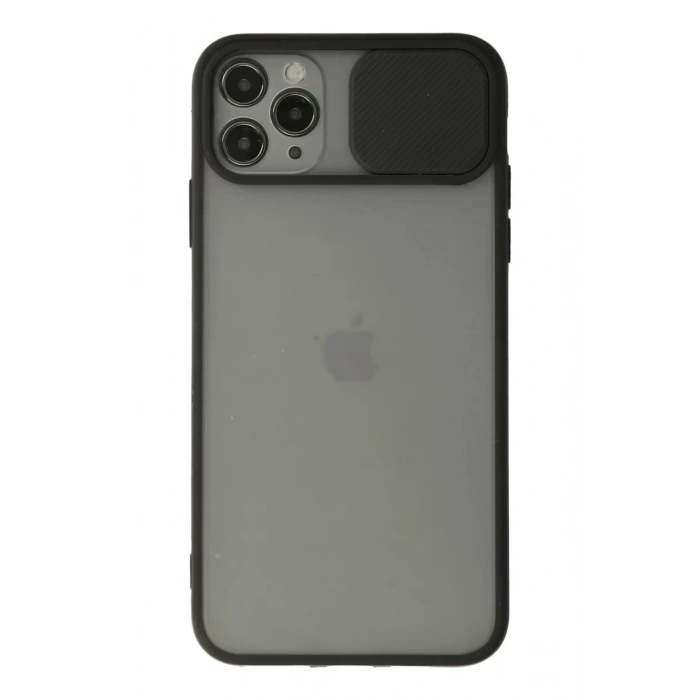 Apple iPhone 11 Pro Kılıf Palm Buzlu Kamera Sürgülü Silikon - Siyah